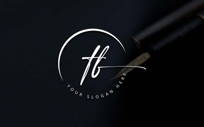 Kalligrafi Studio stil TB bokstavslogotypdesign
