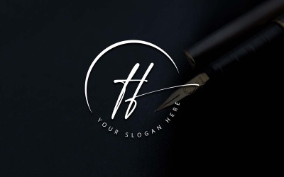 Kalligrafi Studio stil TF bokstavslogotypdesign