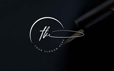 Kalligrafi Studio stil TK bokstavslogotypdesign