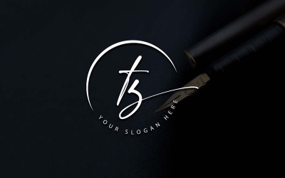 Kalligrafi Studio stil TZ bokstavslogotypdesign