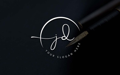 Kalligráfia Stúdió stílusú JD Letter Logo Design