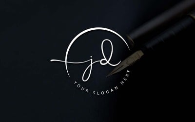 Kalligrafie-Studio-Stil JD-Letter-Logo-Design