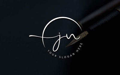 Kalligrafie-Studio-Stil JN-Letter-Logo-Design