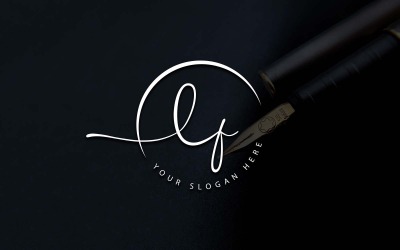 Calligraphy Studio Style LF Letter Logo Design