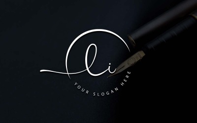 Calligraphy Studio Style LI Letter Logo Design