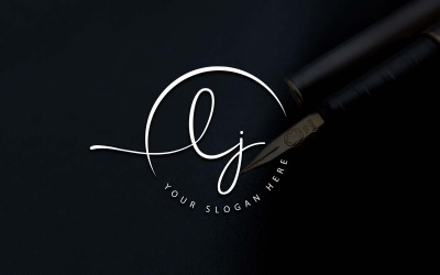 Дизайн логотипа студии каллиграфии в стиле LJ Letter