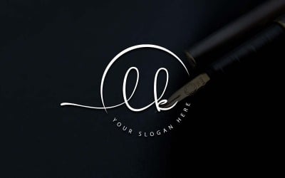 Kaligrafi Stüdyosu Tarzı LK Harfi Logo Tasarımı