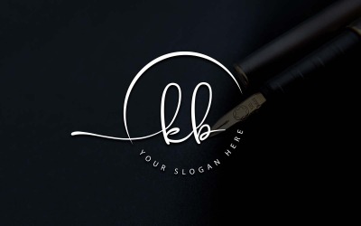 Kalligráfia Stúdió Stílusú KB Letter Logo Design