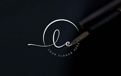 Kalligrafie-Studio-Stil LE-Letter-Logo-Design