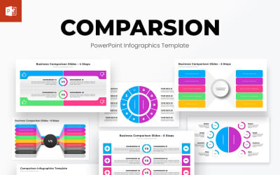 Modelo de apresentação de infográficos do PowerPoint de comparação
