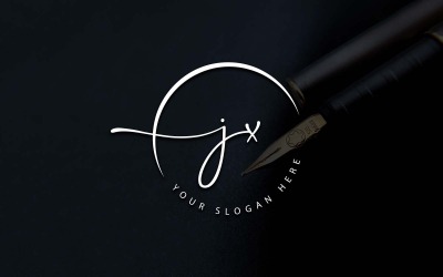 Projekt logo litery JX w stylu Studio kaligrafii