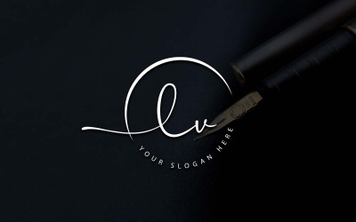 Calligraphy Studio Style LV Letter Logo Design