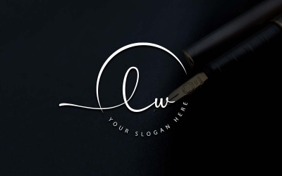 Calligraphy Studio Style LW Letter Logo Design