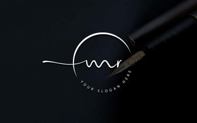Calligraphy Studio Style MR Letter Logo Design