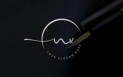 Calligraphy Studio Style NX Letter Logo Design