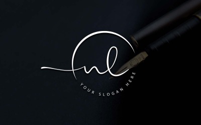 Création de logo de lettre de style studio de calligraphie NL