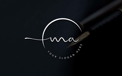 Дизайн логотипа студии каллиграфии в стиле MA Letter