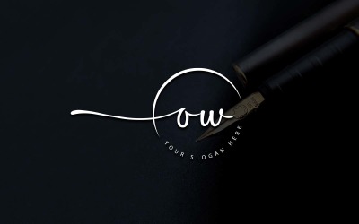 Дизайн логотипа студии каллиграфии в стиле OW Letter