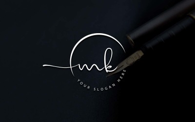 Дизайн логотипу студії каліграфії MK лист