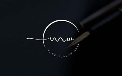 Дизайн логотипу студії каліграфії MW лист