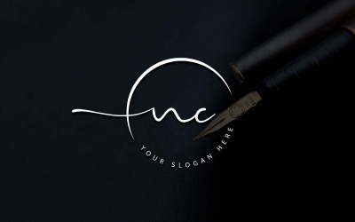 Kaligrafi Stüdyosu Tarzı NC Harf Logo Tasarımı