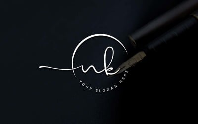 Kaligrafické studio styl NK dopis Logo Design