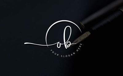 Kaligrafické Studio Styl OB Písmeno Logo Design