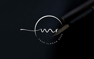 Kalligrafie Studio stijl Mr brief Logo ontwerp