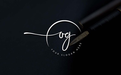 Kalligrafie Studio stijl OG brief Logo ontwerp