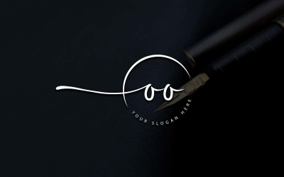 Kalligrafie Studio stijl OO brief Logo ontwerp