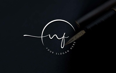 Kalligraphie-Studio-Stil NF-Letter-Logo-Design