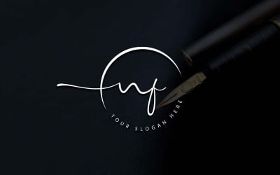 Projekt logo listu w stylu studio kaligrafii NF