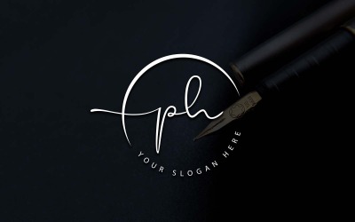 Calligraphy Studio Style PH Letter Logo Design