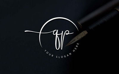 Calligraphy Studio Style QP Letter Logo Design