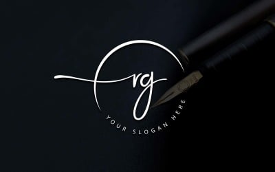 Calligraphy Studio Style RG Letter Logo Design