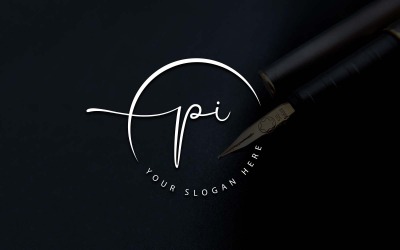 Дизайн логотипа студии каллиграфии в стиле PI Letter