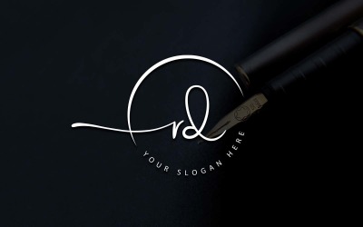 Дизайн логотипа студии каллиграфии в стиле RD Letter