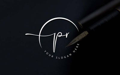 Kaligrafi Stüdyosu Tarzı PR Mektup Logo Tasarımı