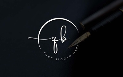 Kaligrafi Stüdyosu Tarzı QB Mektup Logo Tasarımı