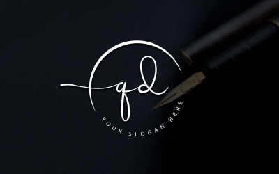 Kaligrafi Stüdyosu Tarzı QD Harf Logo Tasarımı