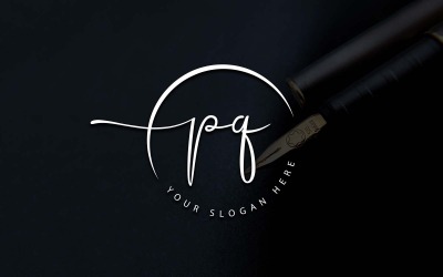 Kaligrafické studio styl PQ dopis Logo Design
