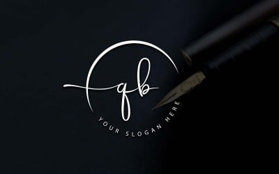 Kaligrafické studio styl QB dopis Logo Design