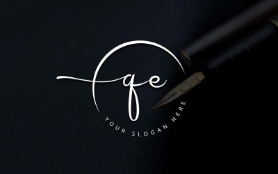 Kalligrafie-Studio-Stil QE-Letter-Logo-Design