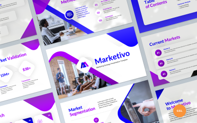 Marketivo - Modèle de présentation de stratégie marketing Google Slides