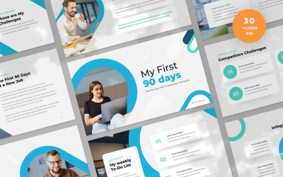 Plantilla de diapositivas de Google para presentación de trabajo de 90 días