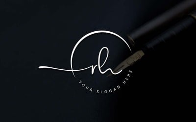 Projekt logo litery RH w stylu Studio kaligrafii