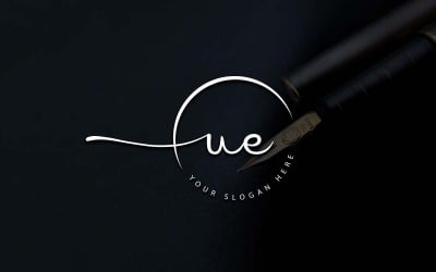 Calligrafia Studio Style UE Lettera Logo Design