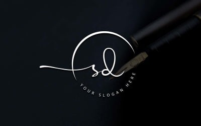 Calligraphy Studio Style SD Letter Logo Design