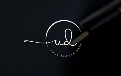 Calligraphy Studio Style UD Letter Logo Design