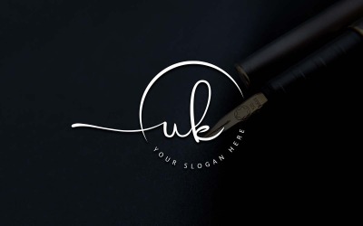 Calligraphy Studio Style UK Letter Logo Design
